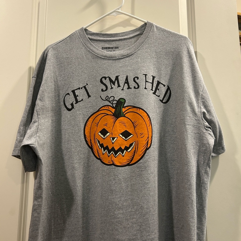 Chemistry graphic “Get Smashed”Jack-o-lantern pumpkin t-shirt tee unisex size 2X